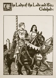 La Dame du Lac et Sir Galahad, illustration de 